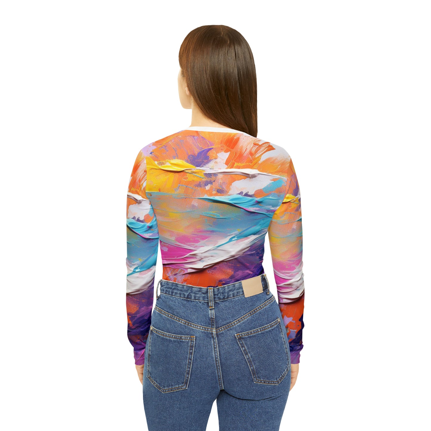 BAD KITTI CUSTOM Graphics Women's Long Sleeve V-neck Shirt_Paint On Stroke collection