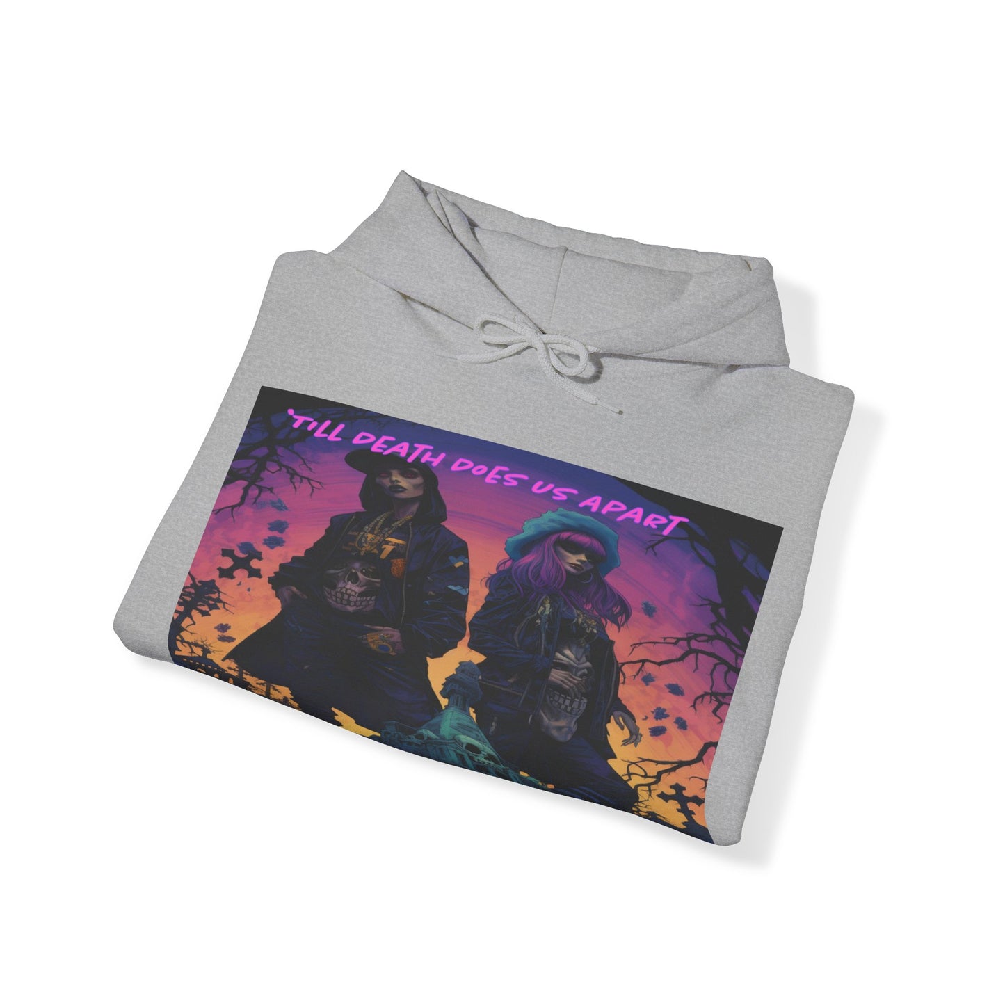 BAD KITTI CUSTOM Graphics Unisex Heavy Blend™ Hooded Sweatshirt_'Till Death Does Us Apart