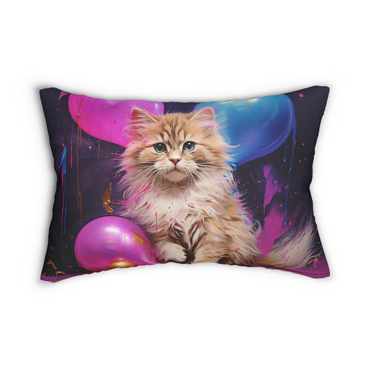 BAD KITTI CUSTOM Graphics Balloon Bliss Collection Spun Polyester Lumbar Pillow